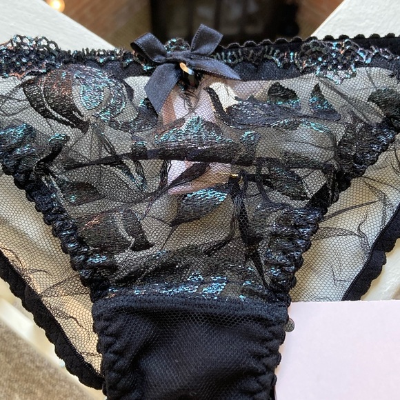 AGENT PROVOCATEUR Sparkle Brief in Black - Shimmer Lace Panties - Picture 5 of 16